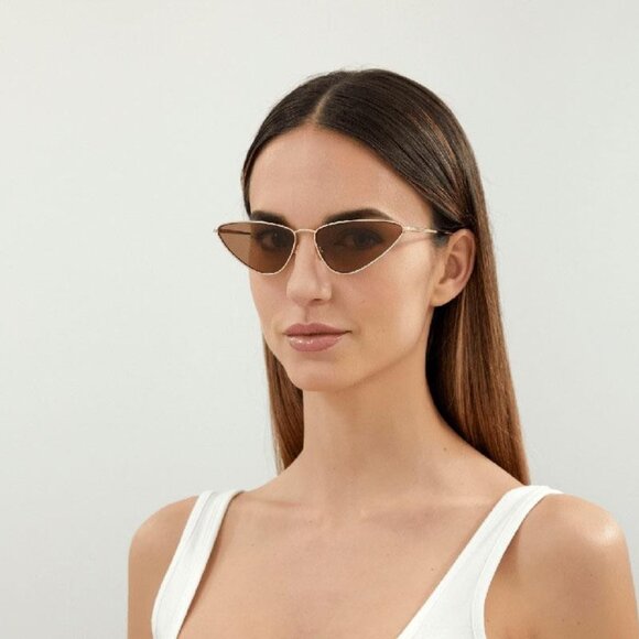 NEW SAINT LAURENT SL 487 003 WOMEN GOLD BROWN SUNGLASSES SAINT LAURENT SL487 003